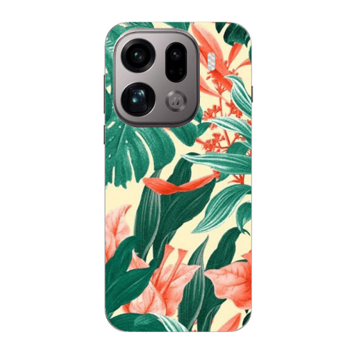 Oppo Find X9 Pro Tropic Laves Transparent Silicone TPU Θήκη